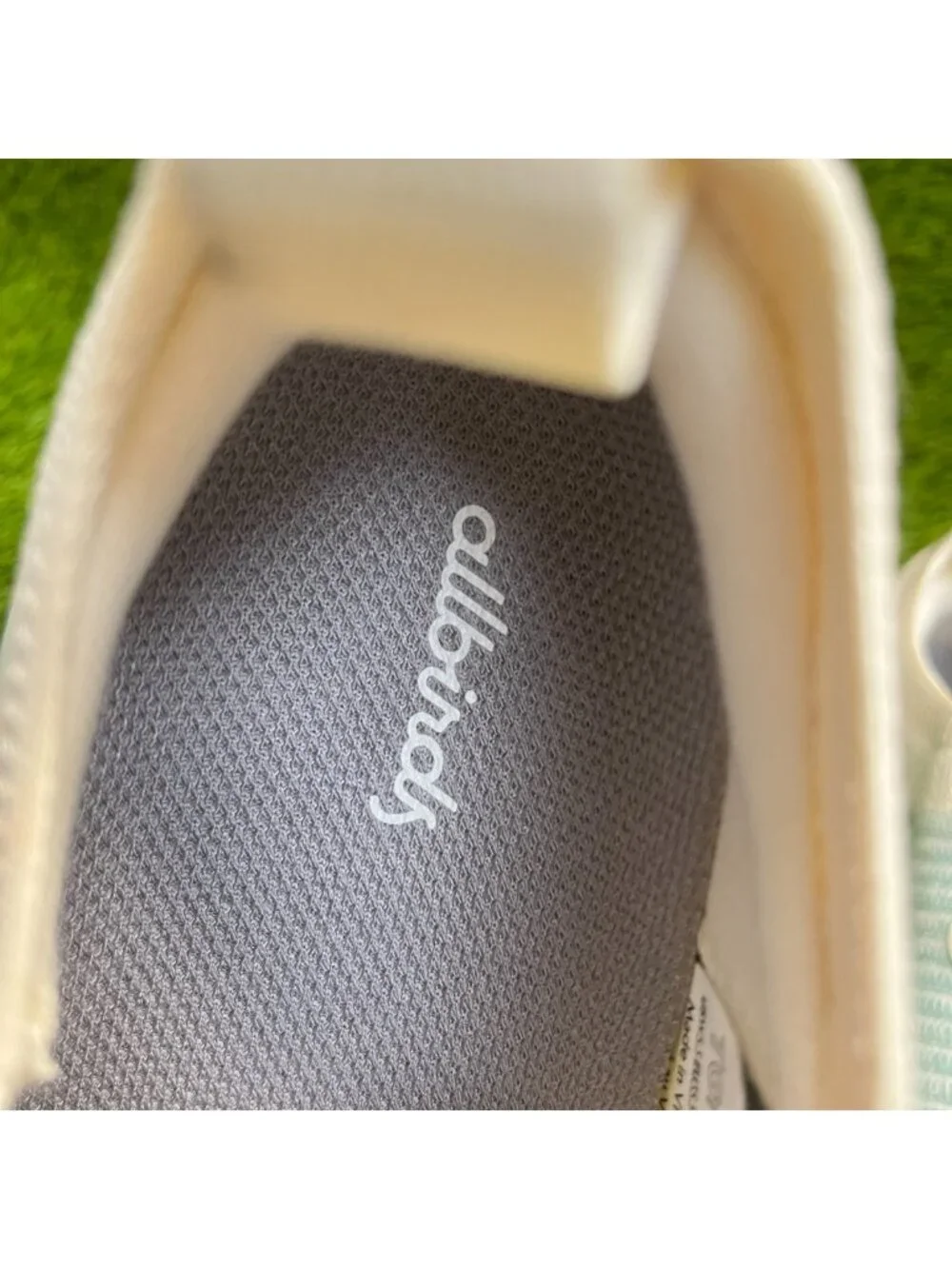 Allbirds Tree Glider Womens Size 5.5 Beige Blue Athletic Running Shoes Sneakers